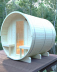 Helsinki Finnish Barrel Sauna with Terrace and WiFi Heater - Finnish Sauna Builders