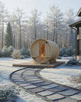 Turku Finnish Barrel Sauna with Terrace and WiFi Heater - Finnish Sauna Builders