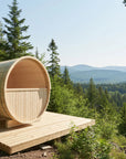 Turku Finnish Barrel Sauna with Terrace and WiFi Heater - Finnish Sauna Builders