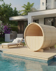 Turku Finnish Barrel Sauna with Terrace and WiFi Heater - Finnish Sauna Builders