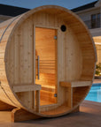 Helsinki Finnish Barrel Sauna with Terrace and WiFi Heater - Finnish Sauna Builders