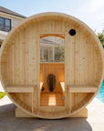 Helsinki Finnish Barrel Sauna with Terrace and WiFi Heater - Finnish Sauna Builders