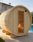 Tampere Finnish Barrel Sauna with WiFi Heater - Finnish Sauna Builders