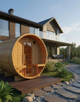 Turku Finnish Barrel Sauna with Terrace and WiFi Heater - Finnish Sauna Builders