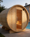 Vassa Finnish Barrel Sauna with WiFi Heater - Finnish Sauna Builders